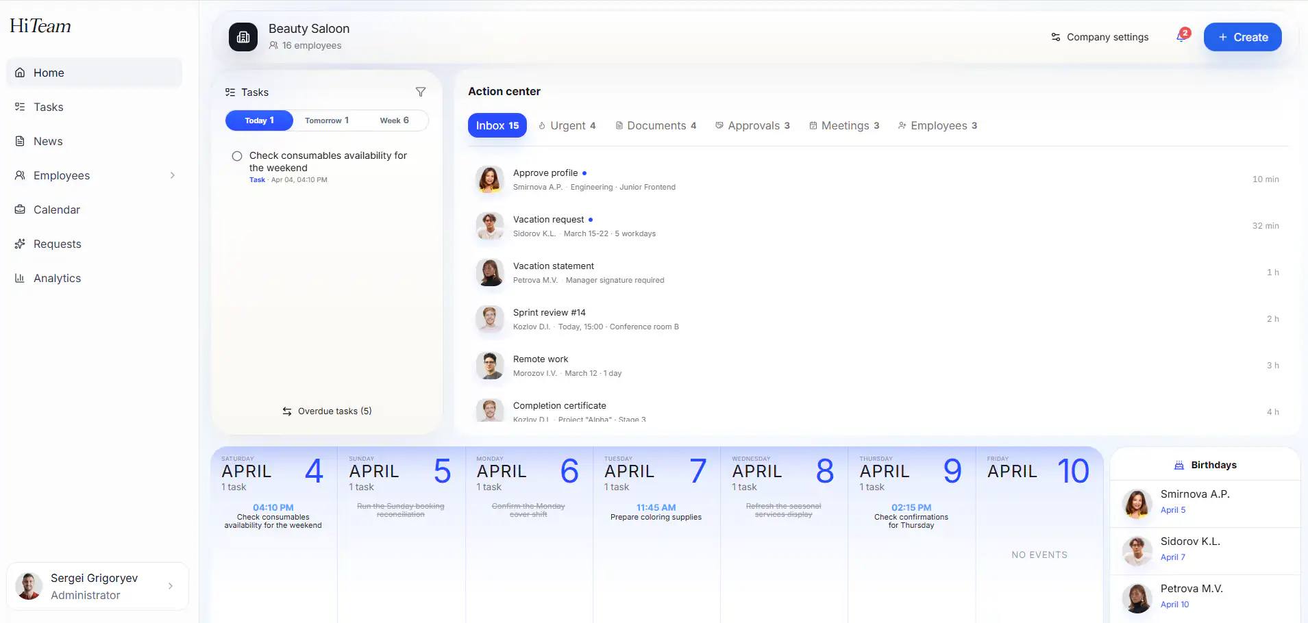Dashboard mockup showing application interface