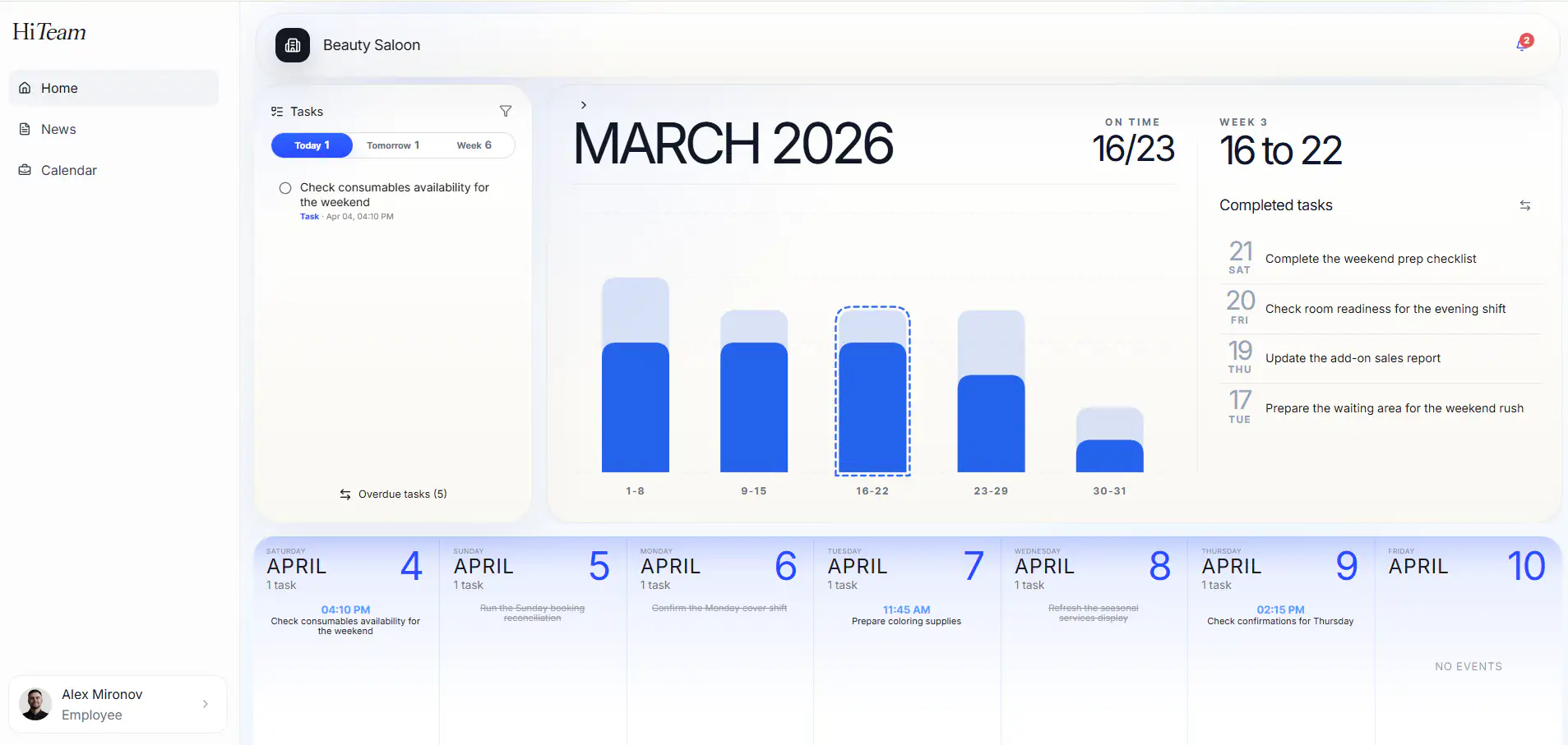 Dashboard mockup showing application interface